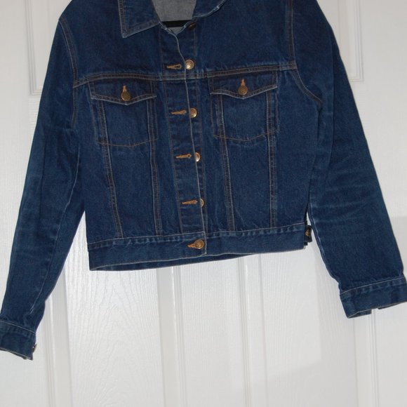 CLIO Dark Blue Jean Jacket Size Medium - Picture 2 of 11